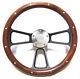 Custom Wood & Black Billet Steering Wheel Kit for 1969 1994 Chevy Camaro