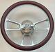 DARK BURGANDY Half Wrap 14 BILLET Steering wheel + Adaptor + SS Horn Button GM