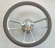 DARK GRAY Half Wrap 14 BILLET Steering wheel + adaptor + Retro GMC Horn Button