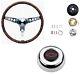 Grant 15 Wood Steering Wheel/Installation Kit/Red Horn Button for Corvette