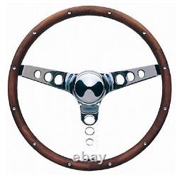 Grant 15 Wood Steering Wheel/Installation Kit/Red Horn Button for Corvette