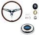 Grant Classic Wood Wheels & Steering Wheel Installation Kit & Chrome Horn Button