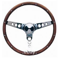 Grant Classic Wood Wheels & Steering Wheel Installation Kit & Chrome Horn Button