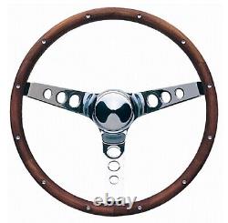 Grant Classic Wood Wheels & Steering Wheel Installation Kit & Chrome Horn Button