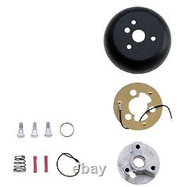 Grant Nostalgia Black Steering Wheel Installation Kit Blue Horn Button for F-150