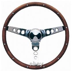 Grant Wood 15 Steering Wheel with Install Kit & Bowtie Horn Button for Impala