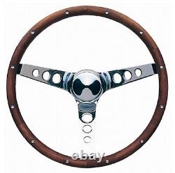 Grant Wood 15 Steering Wheel with Installation Kit & Red Horn Button for Impala