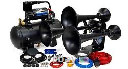 HornBlasters Mini Outlaw 127H Stealth Black Train Horn Kit 1.5 Gallon 120 PSI