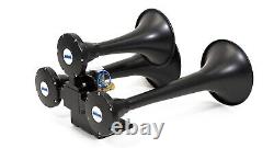 HornBlasters Outlaw Black 127H Loud Train Air Horn Kit for Truck with Compressor