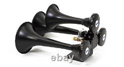 HornBlasters Outlaw Black 127H Loud Train Air Horn Kit for Truck with Compressor