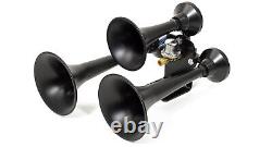 HornBlasters Outlaw Loud Train Air Horn Set for Semi or Large Truck Black