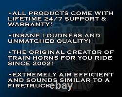 HornBlasters Safety 127H Loud Fire Truck Air Horn Kit with Compressor 1 Trumpet