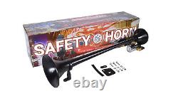 HornBlasters Safety 127H Loud Fire Truck Air Horn Kit with Compressor 1 Trumpet