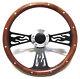 Hot Rod Mahogany & Custom Billet Steering Wheel Kit for Flaming River/GM Column