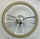 KHAKI Half Wrap 14 BILLET Steering wheel + Adaptor + CHEVY BOWTIE Horn Button