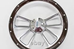 Mahogany Billet 4 Spoke Steering Wheel 14 fits Ididit & Flaming River Column