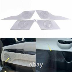 Matte Silver Car Inner Speaker Horn Frame Cover Kits For 2022-2024 Kia Carnival