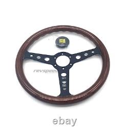 Mercedes-Benz W123 W124 W126 W201 MOMO Indy BLACK Steering Wheel Mahogany Wood