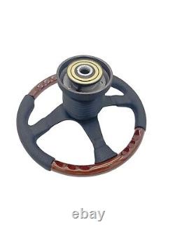 Mercedes-Benz W126 W123 W201 R107 MOMO Wood Dark Fighter Steering Wheel 350mm