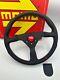 Momo MonteCarlo 350mm Leather Steering Wheel Red Horn Red Stitching MCL35BK3B