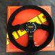 Momo Suede Racing Steering Wheel 14in Drift Rally Black Horn Full Kit Red Stitch