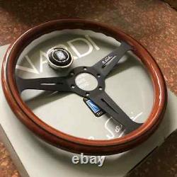 NARDI Classic 350mm Steering Wheel Mahogany Wood with Black Finish