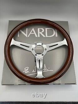 NARDI Classic 360mm Steering Wheel Mahogany Wood with Chrome Finish