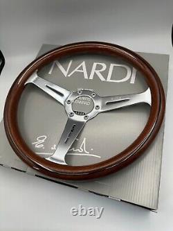 NARDI Classic 360mm Steering Wheel Mahogany Wood with Chrome Finish