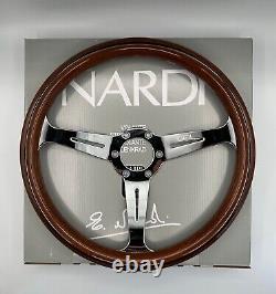 NARDI Classic 360mm Steering Wheel Mahogany Wood with Chrome Finish