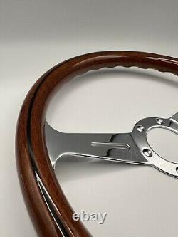 NARDI Classic 360mm Steering Wheel Mahogany Wood with Chrome Finish