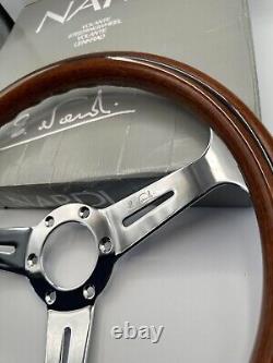 NARDI Classic 360mm Steering Wheel Mahogany Wood with Chrome Finish