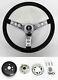 NEW! 1965 1969 Mustang Black Steering Wheel Grant 13 1/2 with chrome spokes