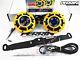 Perrin Bracket + Hella Sharptone Horns (Yellow) + Harness for 2002-2007 WRX STI