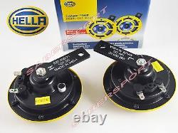 Perrin Bracket + Hella Sharptone Horns (Yellow) + Harness for 2002-2007 WRX STI