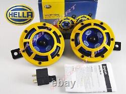 Perrin Bracket + Hella Sharptone Horns (Yellow) + Harness for 2015-2021 WRX STI