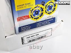 Perrin Bracket + Hella Sharptone Horns (Yellow) + Wire for 2008-2014 WRX / STI