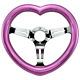 Pink 330mm Custom Wood Heart Shape Steering Wheel Concave Fit Nardi, NRG