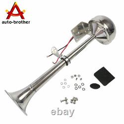 Single Trumpet Electric Horn 12v 390mm Marine Truck Car Boat Stainless Steel