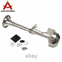 Single Trumpet Electric Horn 12v 390mm Marine Truck Car Boat Stainless Steel