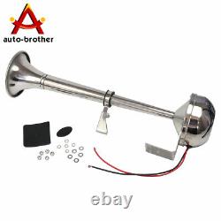 Single Trumpet Electric Horn 12v 390mm Marine Truck Car Boat Stainless Steel