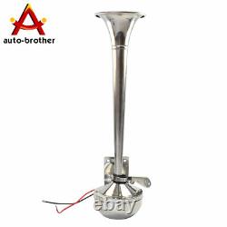 Single Trumpet Electric Horn 12v 390mm Marine Truck Car Boat Stainless Steel