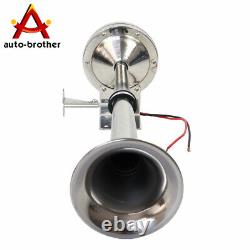 Single Trumpet Electric Horn 12v 390mm Marine Truck Car Boat Stainless Steel