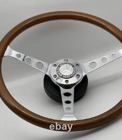 Steering Wheel Fits Mercedes R107 W107 W114 W115 W116 68-89 Wood Chrome 380mm