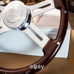 Steering Wheel & Hub Kit 18 Classic Dark Wood Rivet Smooth horn (Freightliner)