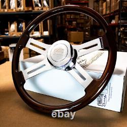 Steering Wheel & Hub Kit 18 Dual Classic Dark Wood Smooth Horn (Freightliner)