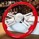 Steering Wheel & Hub Kit 18 Dual Classic Red Wood Smooth Horn (Freightliner)