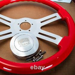 Steering Wheel & Hub Kit 18 Dual Classic Red Wood Smooth Horn (Freightliner)