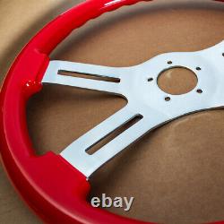 Steering Wheel & Hub Kit 18 Dual Classic Red Wood Smooth Horn (Freightliner)