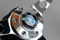 Steering Wheel fits For BMW Vintage Wood Chrome E10 2002 1502 1602 1802 65-76