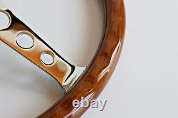 Steering Wheel fits For BMW Vintage Wood Chrome E10 2002 1502 1602 1802 65-76